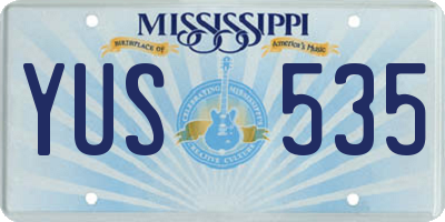 MS license plate YUS535