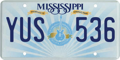 MS license plate YUS536