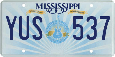 MS license plate YUS537