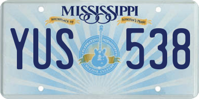 MS license plate YUS538