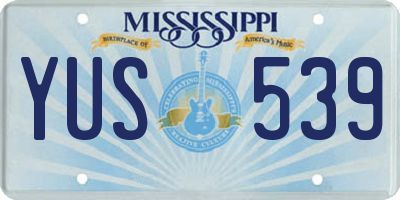 MS license plate YUS539