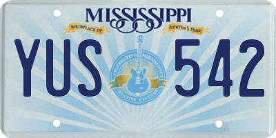 MS license plate YUS542
