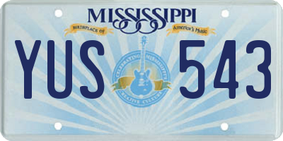 MS license plate YUS543