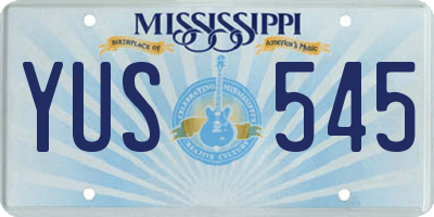 MS license plate YUS545