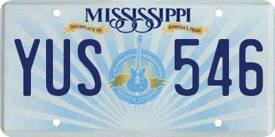 MS license plate YUS546