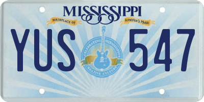 MS license plate YUS547