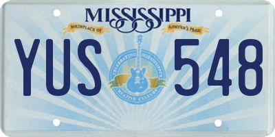 MS license plate YUS548
