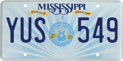 MS license plate YUS549