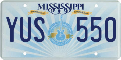 MS license plate YUS550