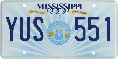 MS license plate YUS551