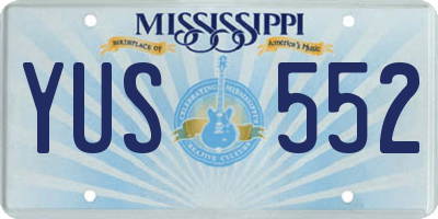 MS license plate YUS552