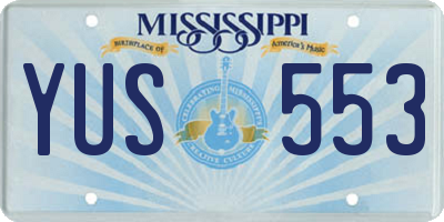 MS license plate YUS553