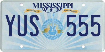 MS license plate YUS555