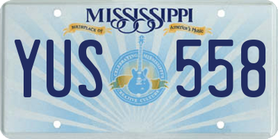 MS license plate YUS558