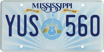 MS license plate YUS560