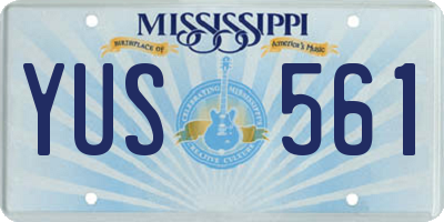 MS license plate YUS561