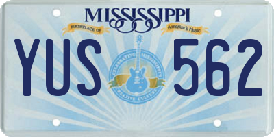 MS license plate YUS562