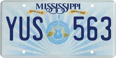 MS license plate YUS563