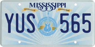 MS license plate YUS565