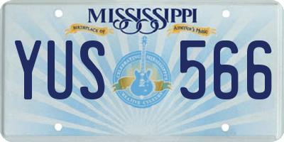 MS license plate YUS566