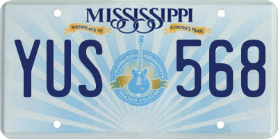 MS license plate YUS568