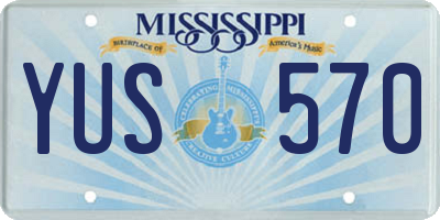 MS license plate YUS570
