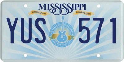 MS license plate YUS571