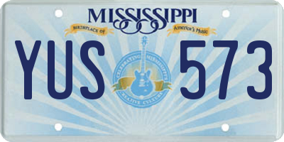 MS license plate YUS573