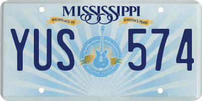 MS license plate YUS574