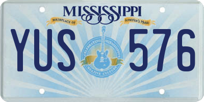 MS license plate YUS576