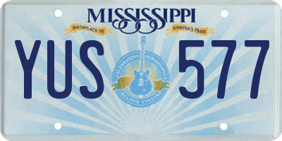 MS license plate YUS577