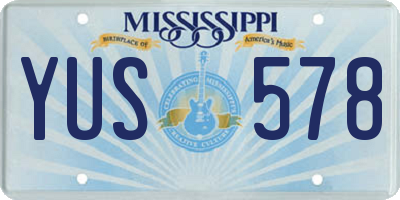 MS license plate YUS578