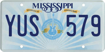 MS license plate YUS579