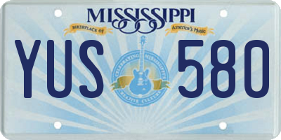 MS license plate YUS580