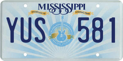 MS license plate YUS581