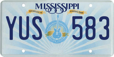 MS license plate YUS583