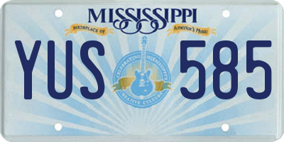 MS license plate YUS585