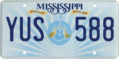 MS license plate YUS588