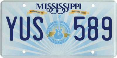 MS license plate YUS589