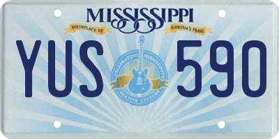 MS license plate YUS590