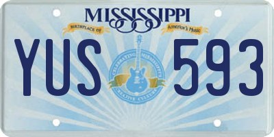 MS license plate YUS593