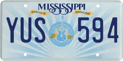 MS license plate YUS594
