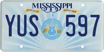 MS license plate YUS597