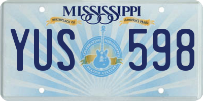 MS license plate YUS598