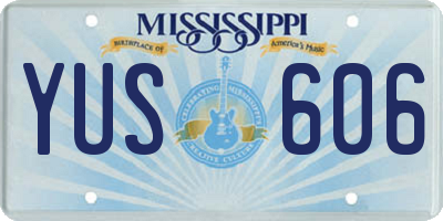 MS license plate YUS606