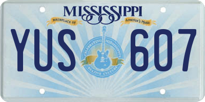 MS license plate YUS607