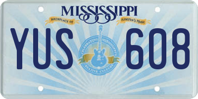 MS license plate YUS608
