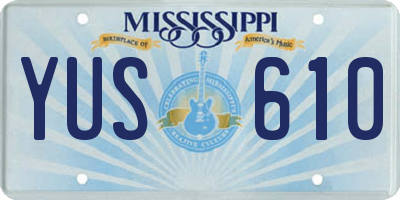 MS license plate YUS610
