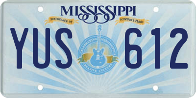 MS license plate YUS612