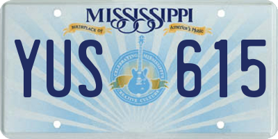 MS license plate YUS615